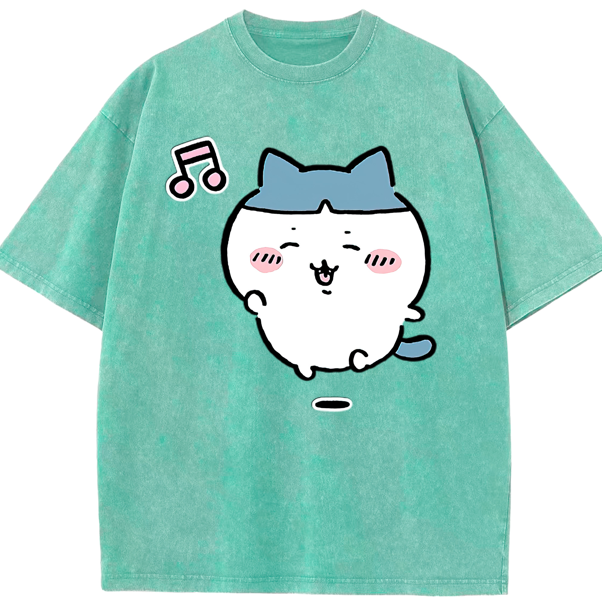 （画像用） ちいかわ ハチワレ Chii-kawa hachiware 綿100% ヴィンテージ風 半袖Tシャツ（フロントプリント）